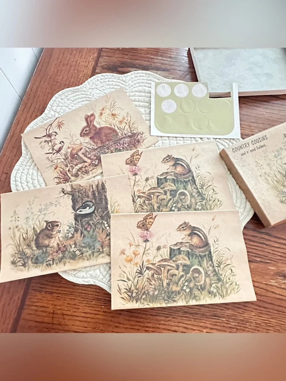 Vintage Country Cousins cards lot of 4 w/box